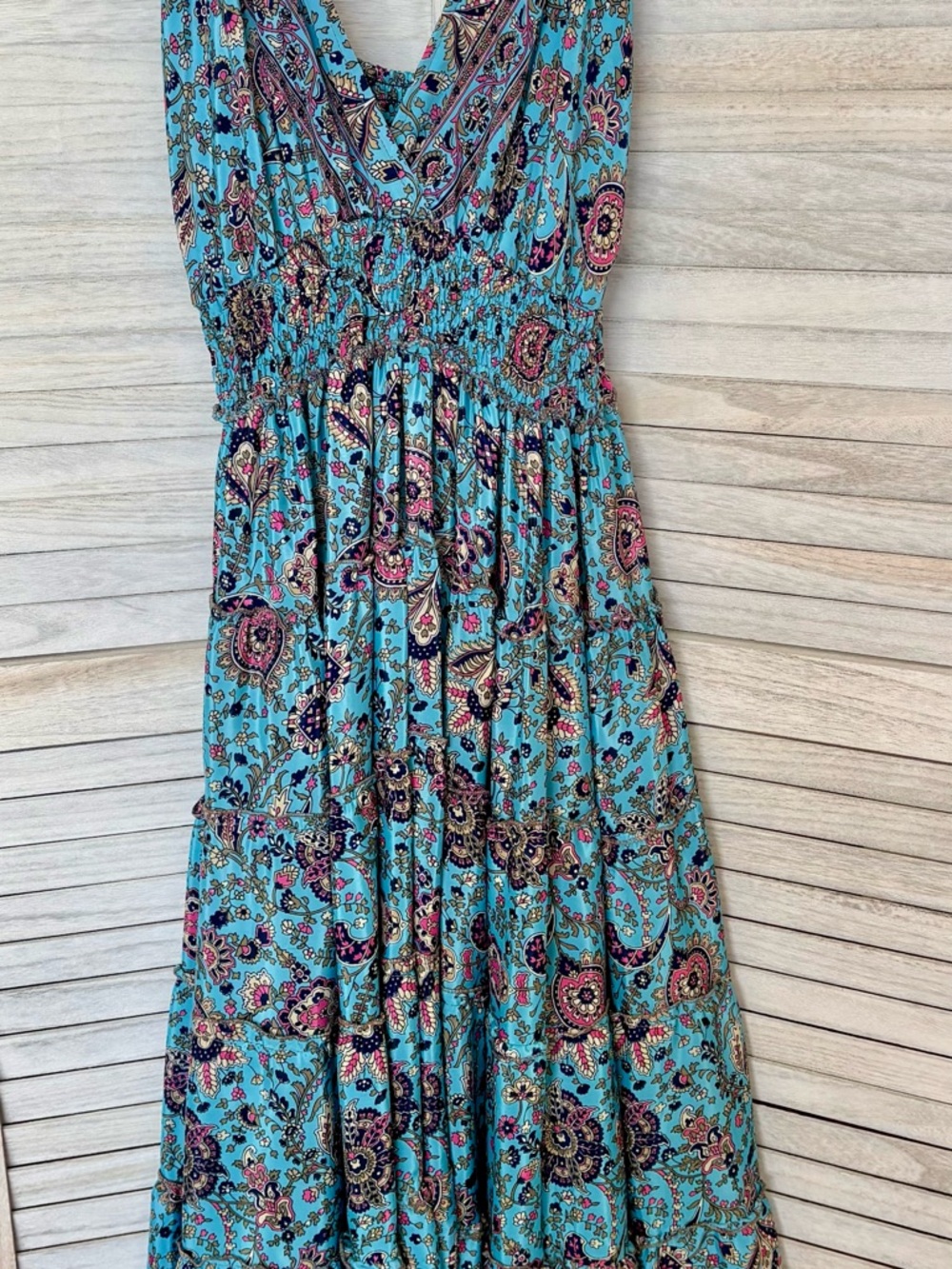 Turquoise Floral Paisley Maxi Dress